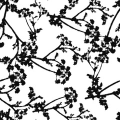 Artistic tropical hand drawing two colors floral seamless digital print pattern design Victorian Baroque Flowers and Leaves Vector  Isolated Background in Hawaiian style with big flowers