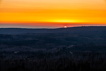 Sonnenuntergangstour durch den Nationalpark Harz auf die Achtermannshöhe bei Torfhaus - Niedersachsen - Deutschland