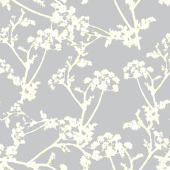 Artistic tropical hand drawing two colors floral seamless digital print pattern design Victorian Baroque Flowers and Leaves Vector  Isolated Background in Hawaiian style with big flowers