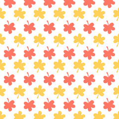 Vector seamless pattern with yellow and red leaves