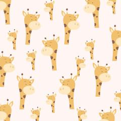 Obraz premium Cute giraffes on seamless pattern