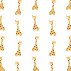 Cute giraffes on seamless pattern
