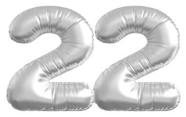balloon number 22 - silver number