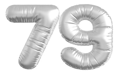 balloon number 79 - silver number