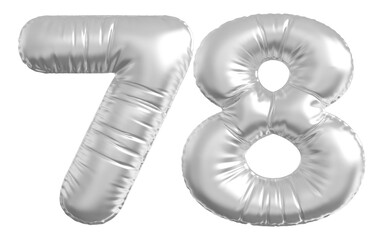 balloon number 78 - silver number