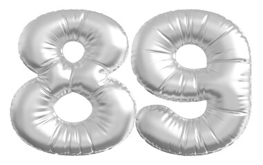 balloon number 89 - silver number