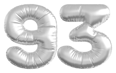 balloon number 93 - silver number
