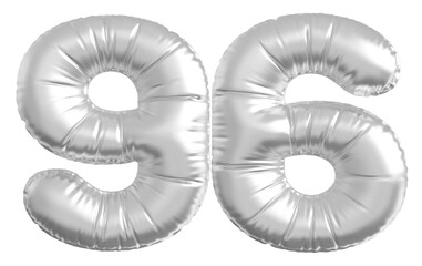 balloon number 96 - silver number