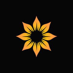 Sunflower in flat style vector isolated