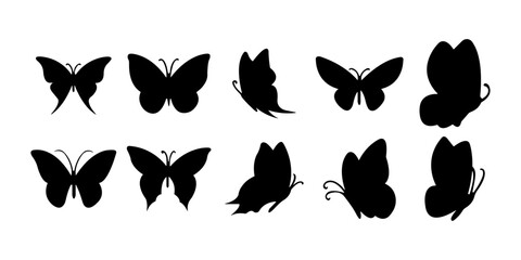 Butterfly Silhouette Element Set