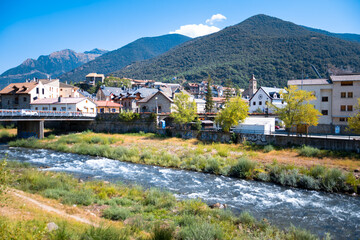 Biescas (Huesca, España), un precioso pueblo de los Pirineos. 