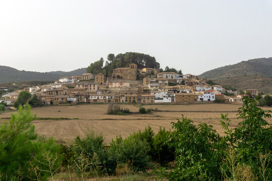View of the Navarrese town of Eslava. Spain.