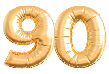 balloon number 90 - gold number