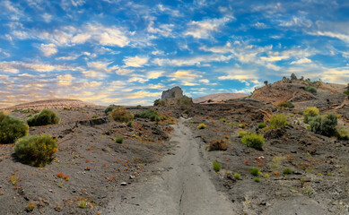 volcanic landscape of the Aeolian islands of Italy