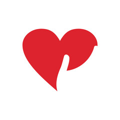Obraz na płótnie Canvas Heart Logo. Love, Medical, Romance, and Charity design vector template.