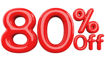 Discount 80 Percent Off - 3d Number Red Sale