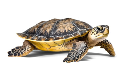 Obraz premium sea turtle side view isolated on transparent background