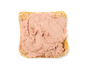 Meat Paste Toast Bread Isolated, Tuna Pate Sandwiches, Terrine Toasts, Chopped Liver Mousse, Fish Paste Canape