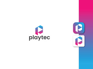 Monogram letter p logo design template