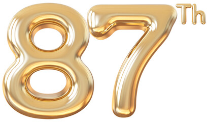 87 th anniversary - gold number anniversary