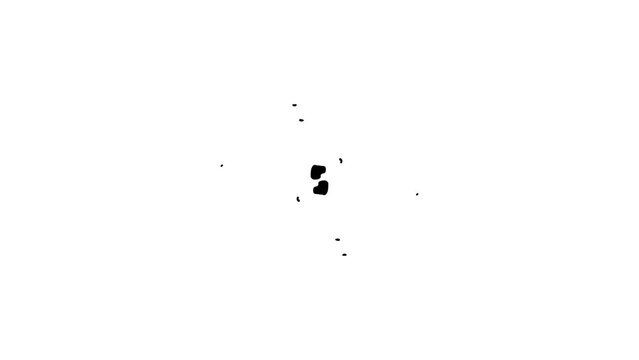 Flow of two dark stains. Both leaving behind traces. Vanishment in the end. Stop-motion animation. 