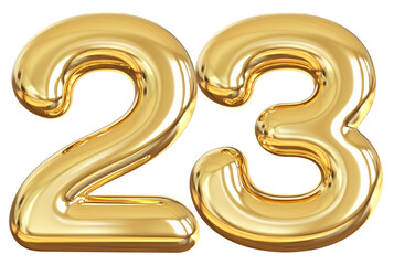 balloon number 23 - gold number