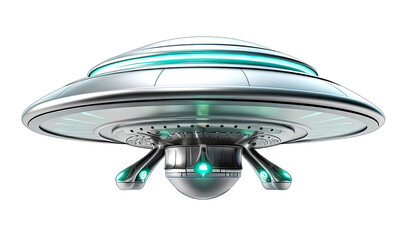 UFO vector icon 3d shiny modern cartoon style isolated transparent background Png V4
