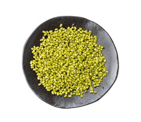 Soaked Mung Beans, Wet Vigna Radiata Seeds Pile, Macro Photo of Green Gram in Water