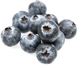blueberries on a white background
