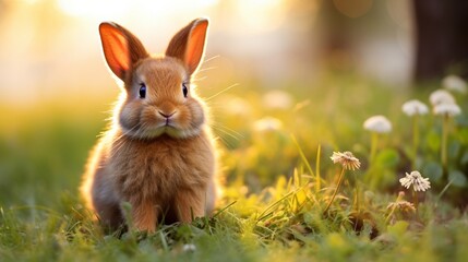 Fototapeta premium rabbit on the grass