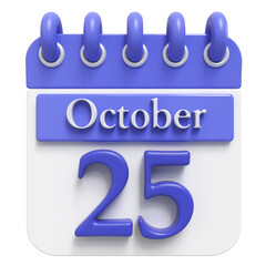 25th October - 3d Calendar Icon
