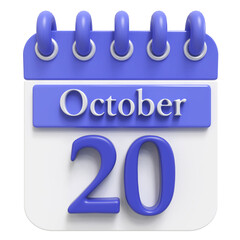 20th October - 3d Calendar Icon