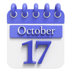 17th October - 3d Calendar Icon