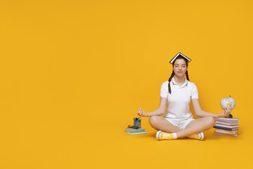 Schoolgirl or student girl, concept of school and science