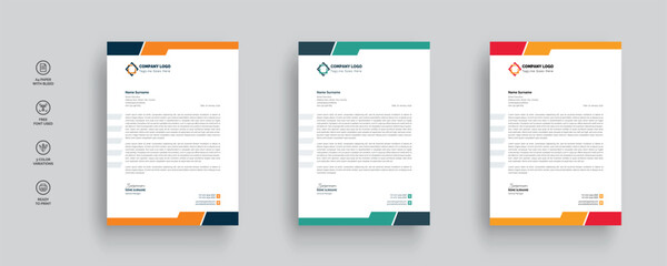 Professional business letterhead template design set