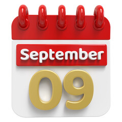 9th September - 3d Calendar Icon