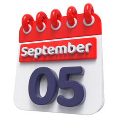 5th September - 3d Calendar Icon