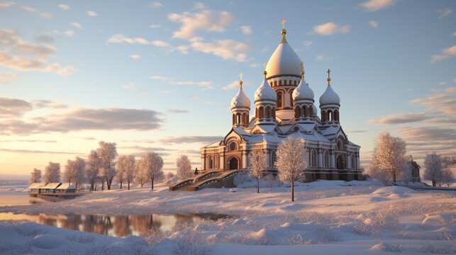 church in the winter