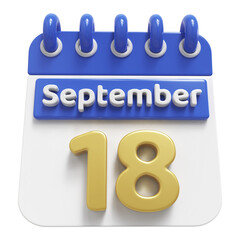 18th September - 3d Calendar Icon