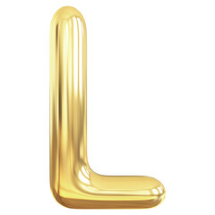 Gold Letter L Bubble - 3d Aphabet Font