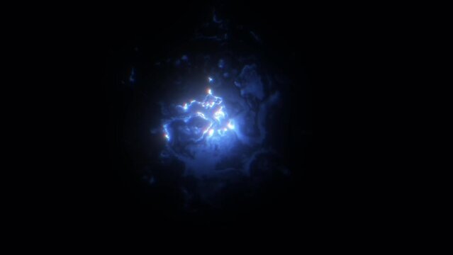 Blue Abstract Fractal Electrical Cosmic Storm Animation