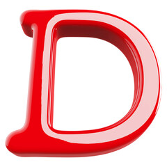 Red Letter D Bubble - 3d Aphabet Font