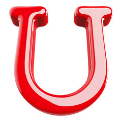 Red Letter U Bubble - 3d Aphabet Font