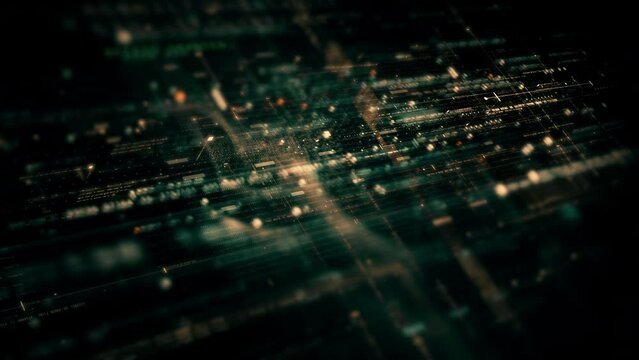 Advanced data matrix simulation UI with cutting-edge digital environment with a dynamic and immersive display of interconnected data matrix information networks systems background