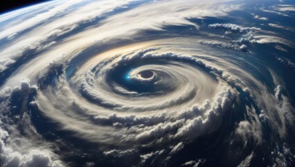 "Cosmic Tempest: Hurricane Majesty from Space's Eye"