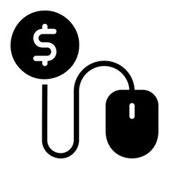 pay per click glyph icon