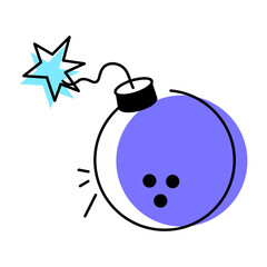 Doodle icon of bomb blast 
