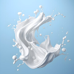 Obraz na płótnie Canvas Design element. White cream milk splashes moving to each other in abstract shape