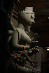 Making of goddess Durga idol. These idols are made for Durga puja, the biggest festival of Kolkata,...