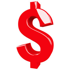 Obraz premium Dollar Symbol 3d Red